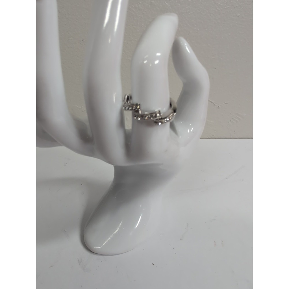 Sterling‎ Silver 925 CZ Zigzag Ring Size 6.5